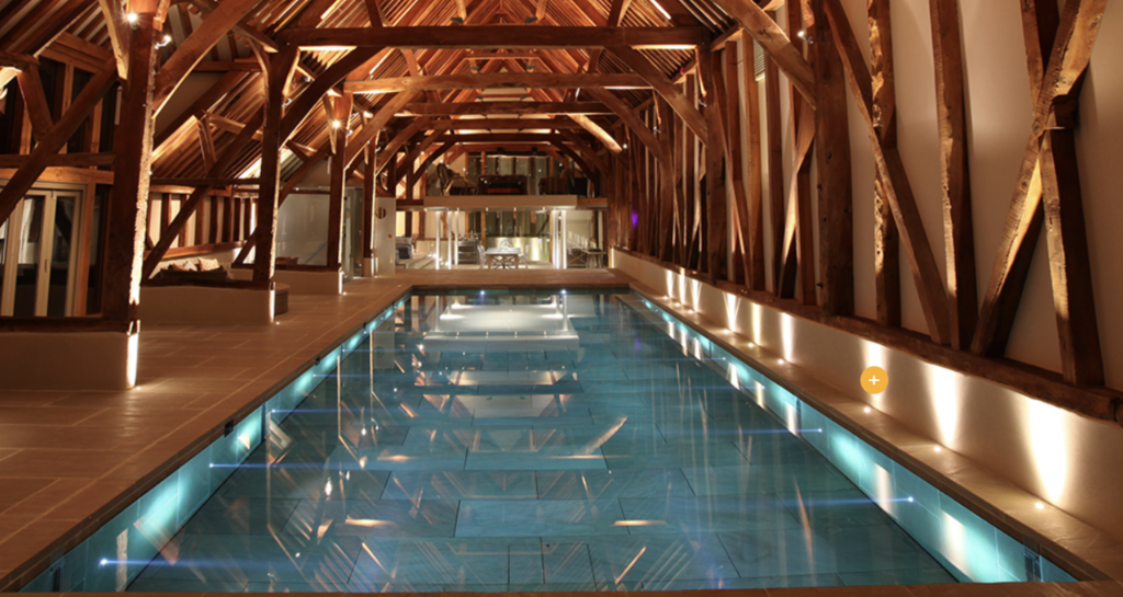 pool in a barn